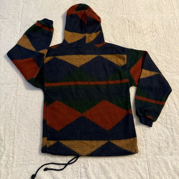 PAZZO Vintage 90s Pullover Fleece Geometric Drawstring Waist Size Medium - Picture 6 of 6